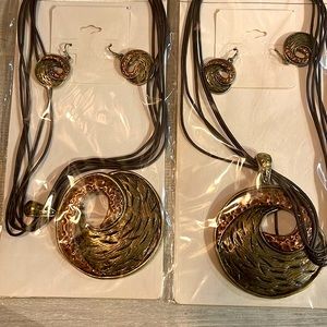 2 for $10 gold and bronze colored necklace and earring set